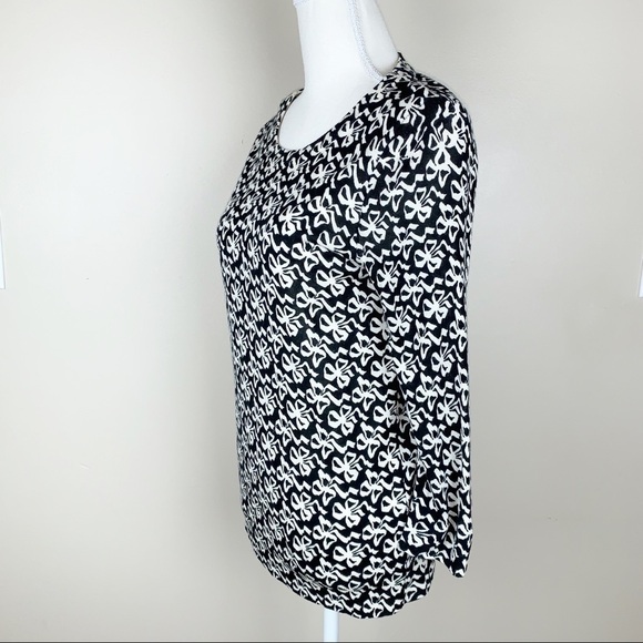 J.Crew ribbon bow print merino wool sweater Size S - Picture 3 of 8